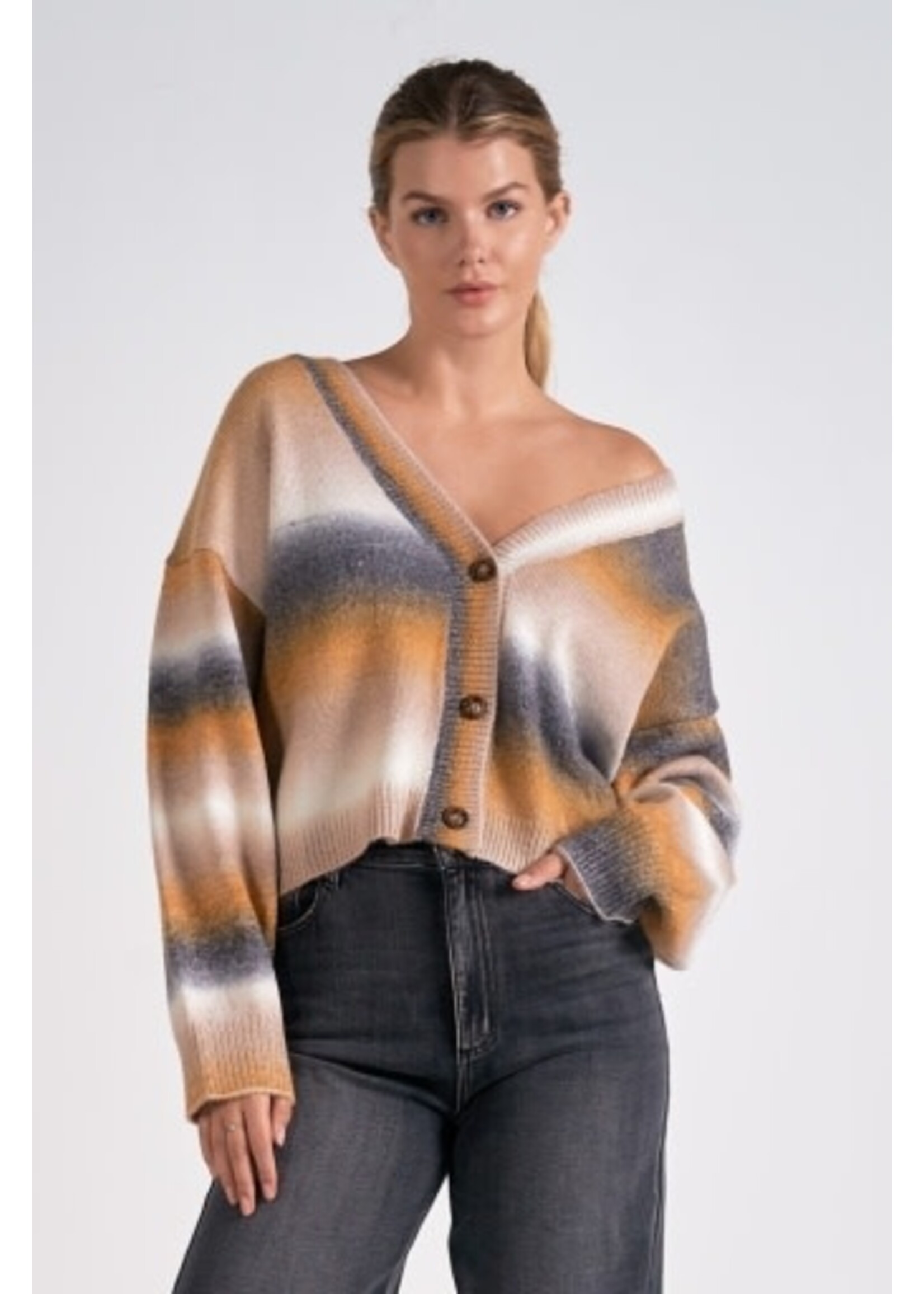 Elan Cardigan Sweater (Tan/Black)