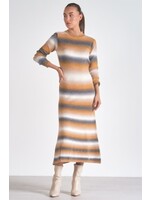 Elan Midi Dress (Tan/Black)