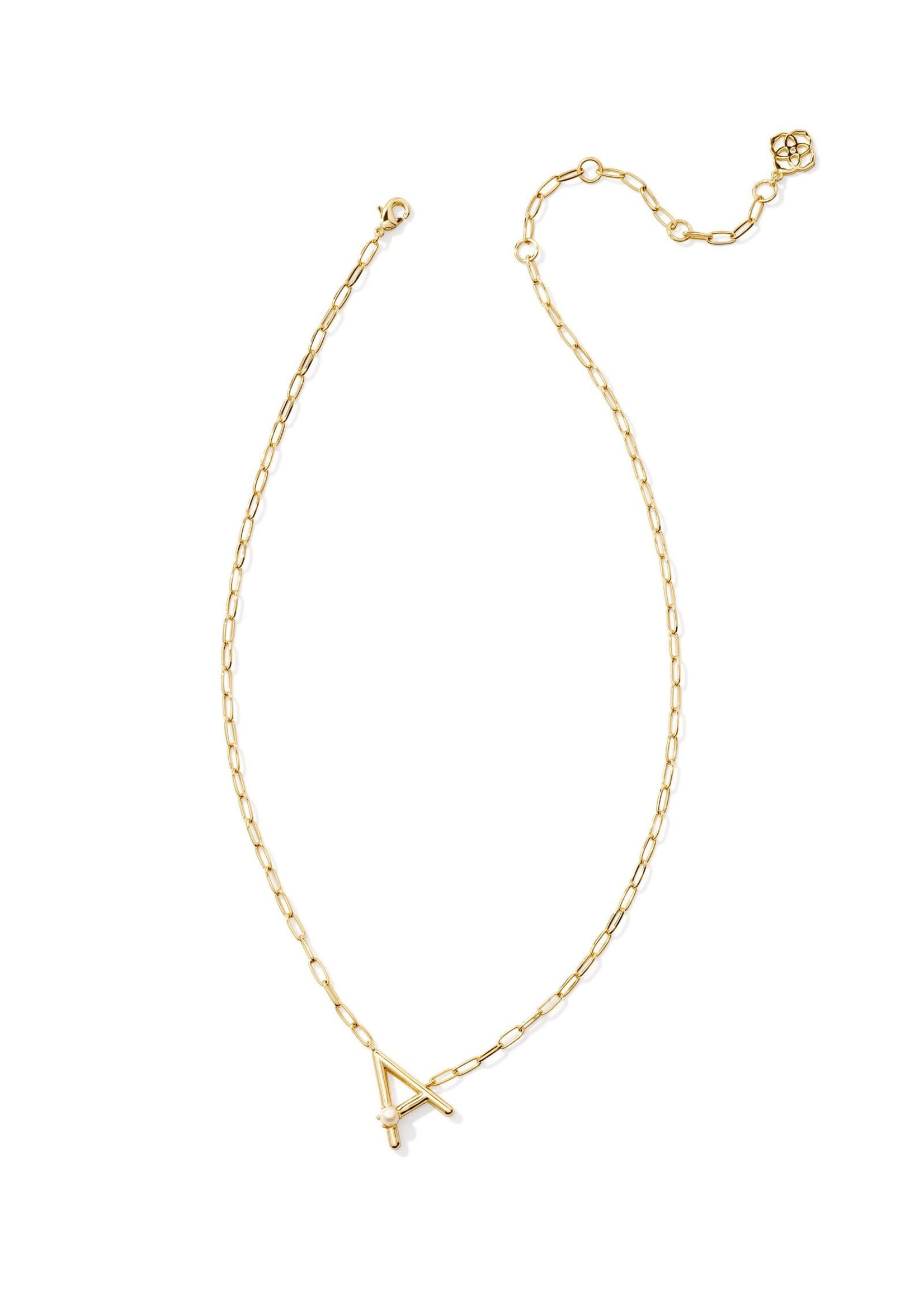 Kendra Scott PEARL LETTER A SHORT PENDANT NECKLACE