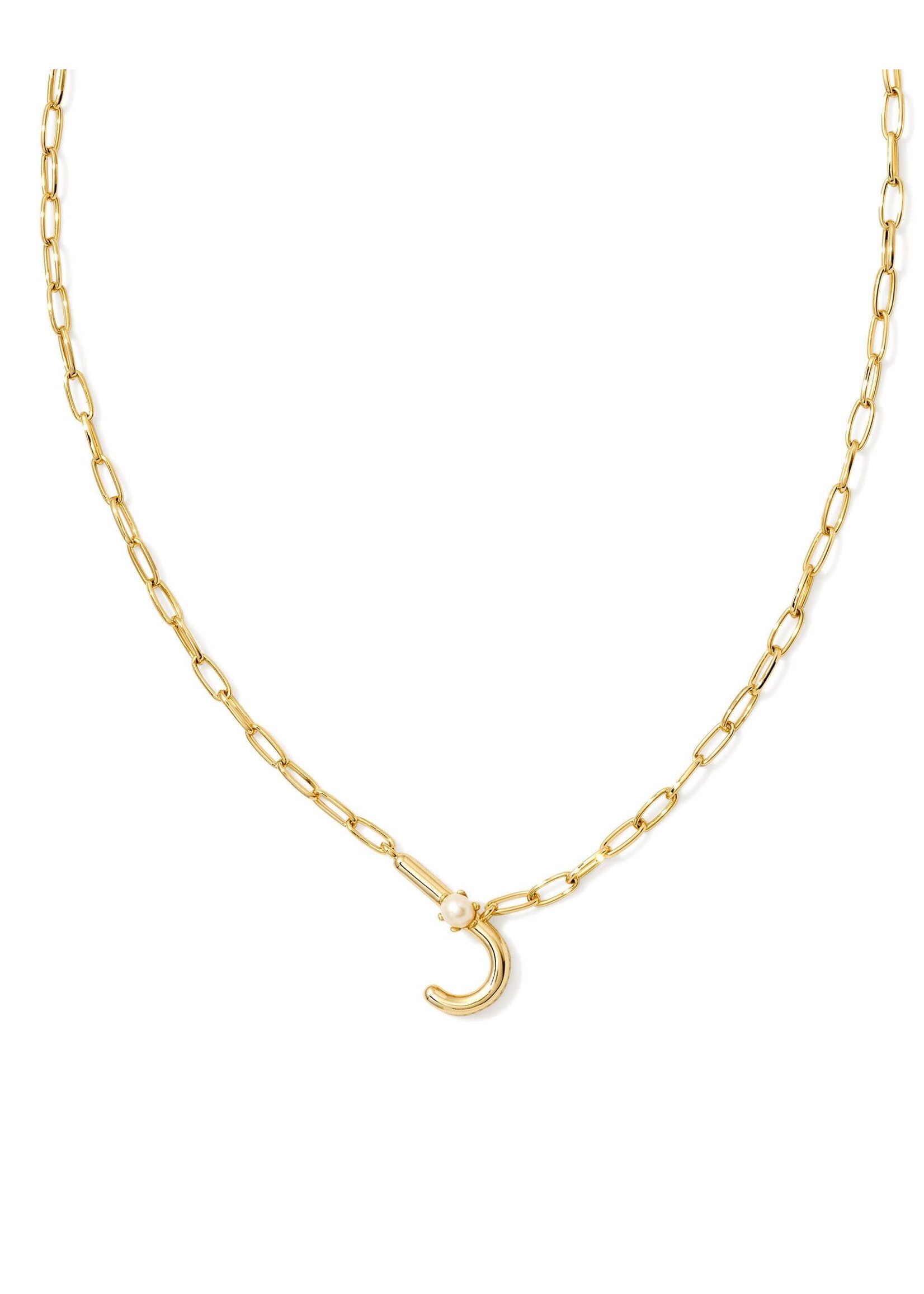 Kendra Scott PEARL LETTER J SHORT PENDANT NECKLACE