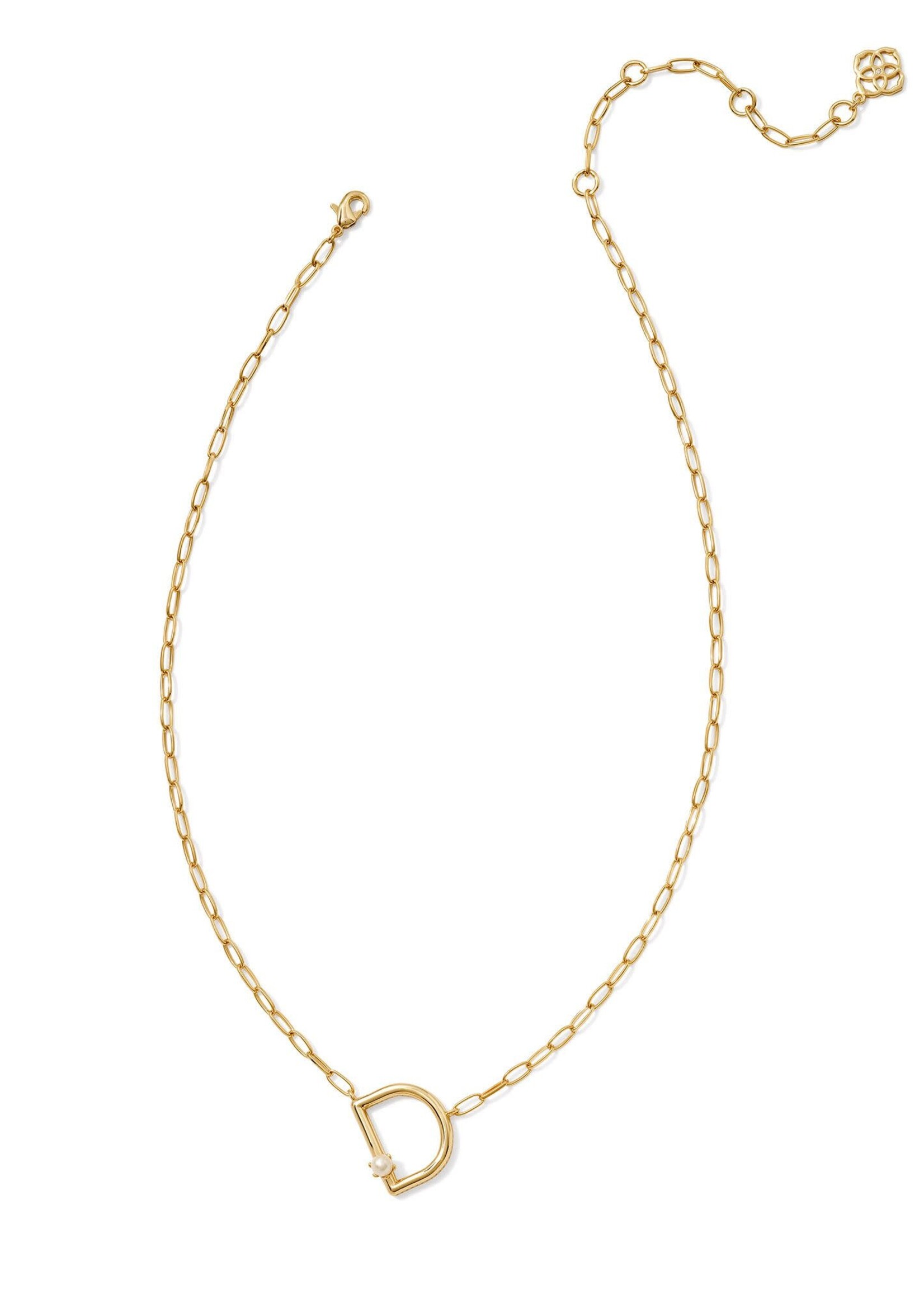 Kendra Scott PEARL LETTER D SHORT PENDANT NECKLACE