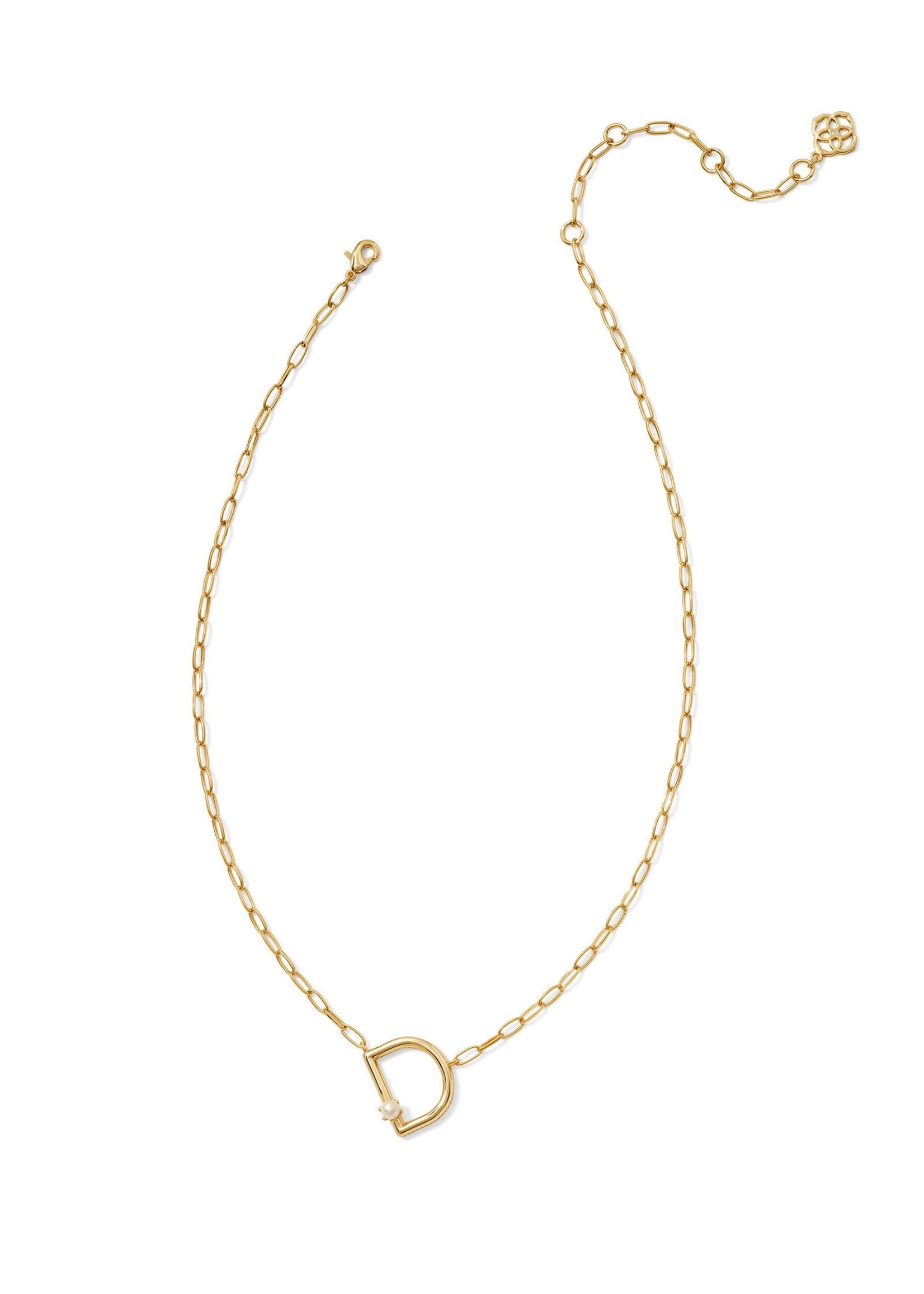 Kendra Scott PEARL LETTER D SHORT PENDANT NECKLACE