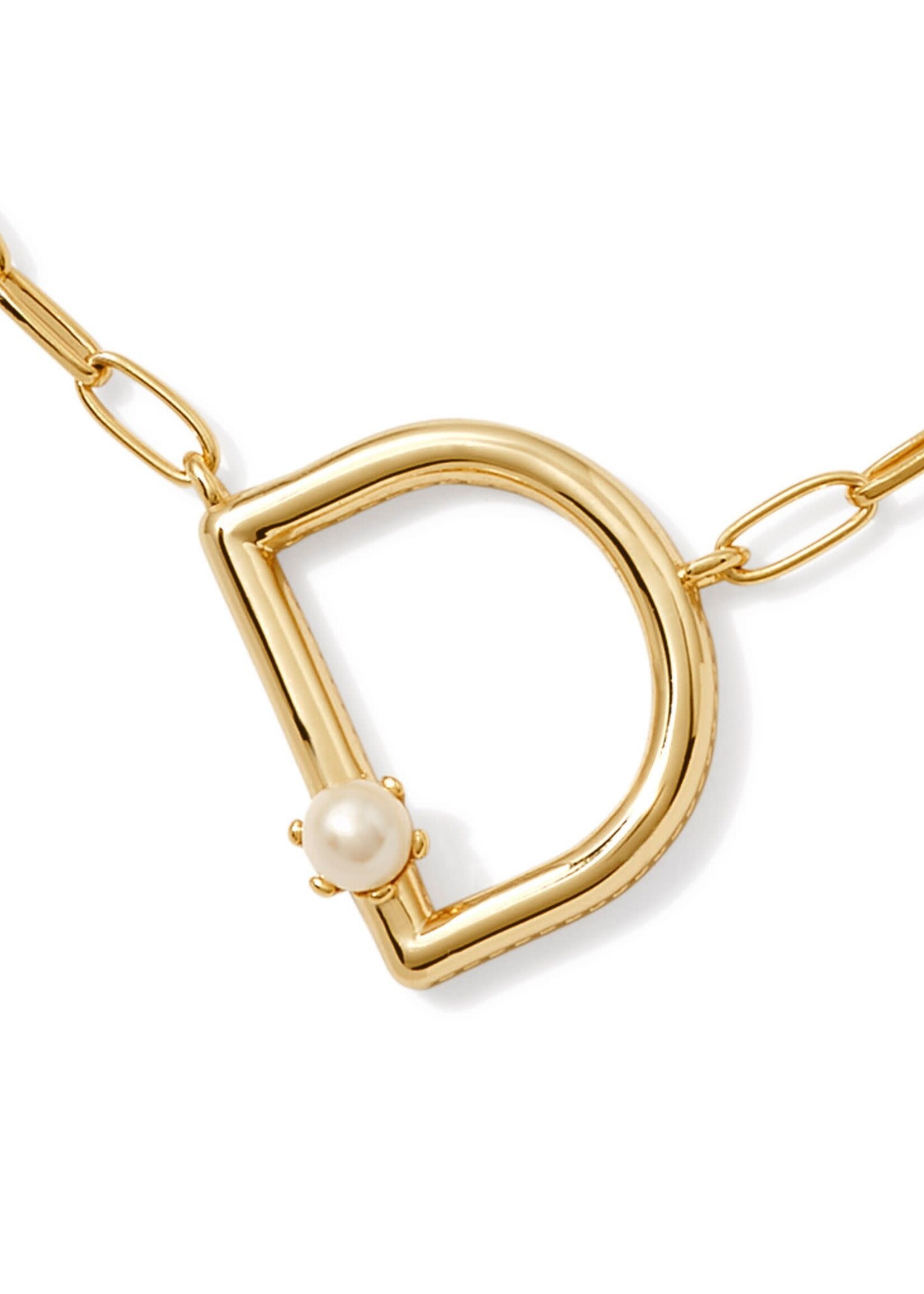 Kendra Scott PEARL LETTER D SHORT PENDANT NECKLACE