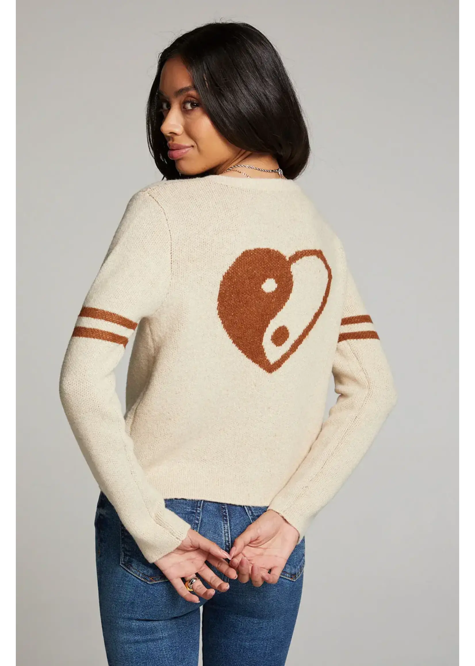 Chaser Yin Yang Heart Cardigan