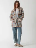 Electric & Rose Madison Coat Plaid (Frost/Peach)