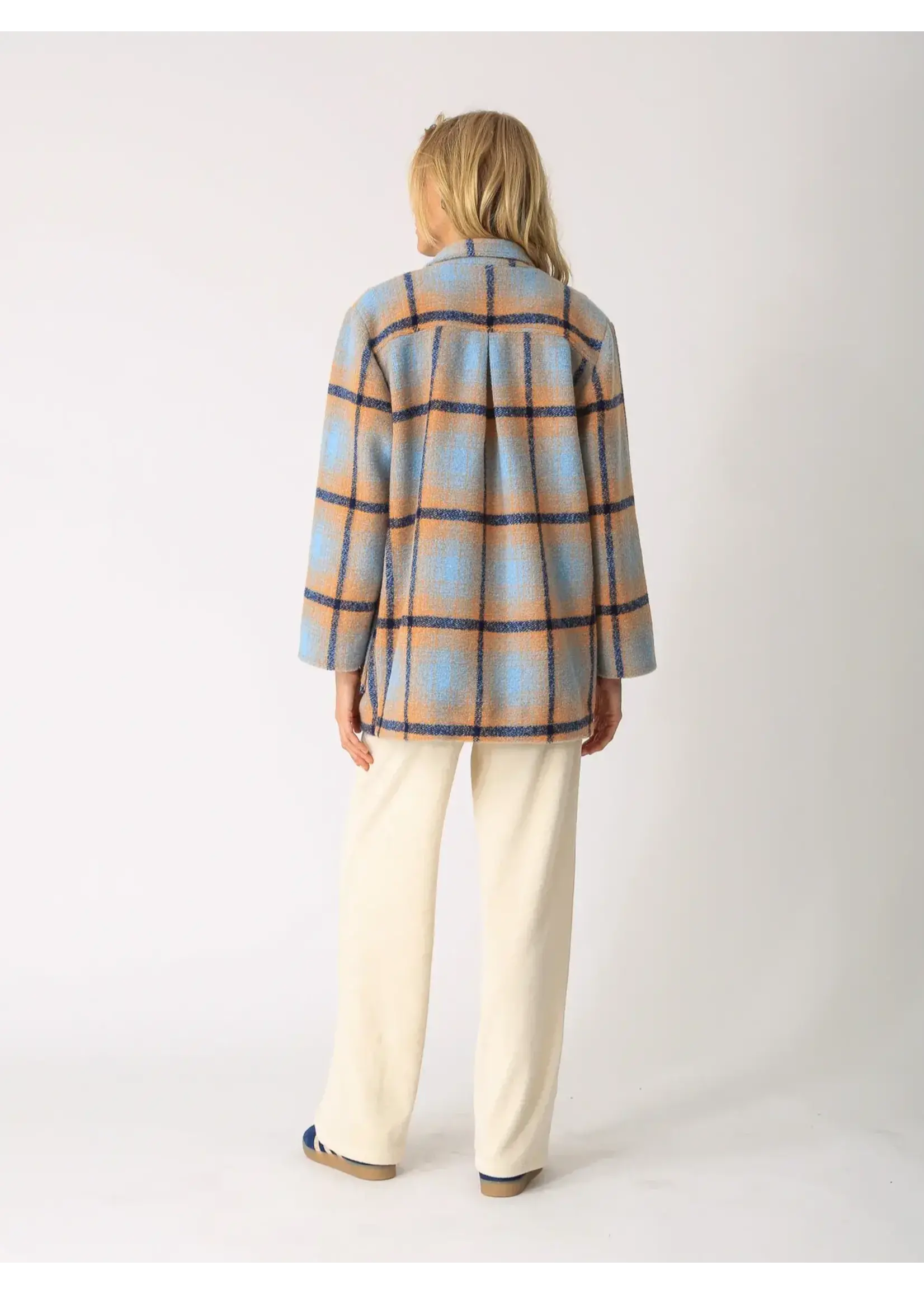 Electric & Rose Madison Coat Plaid (Frost/Peach)