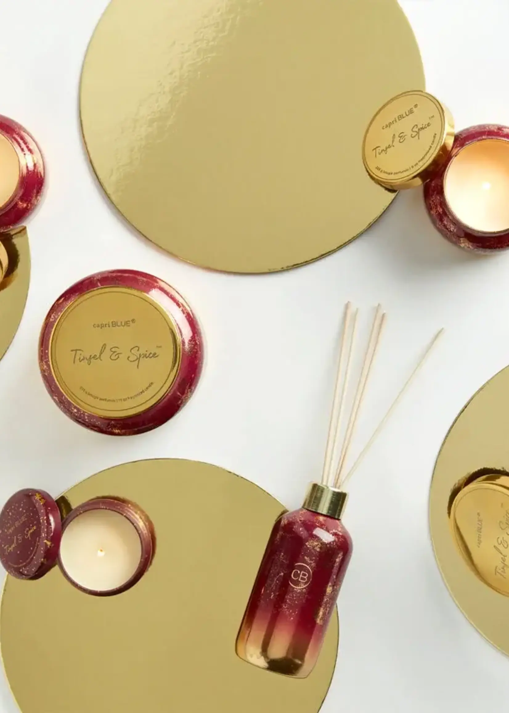 Capri Blue Tinsel & Spice Glimmer Mini Tin