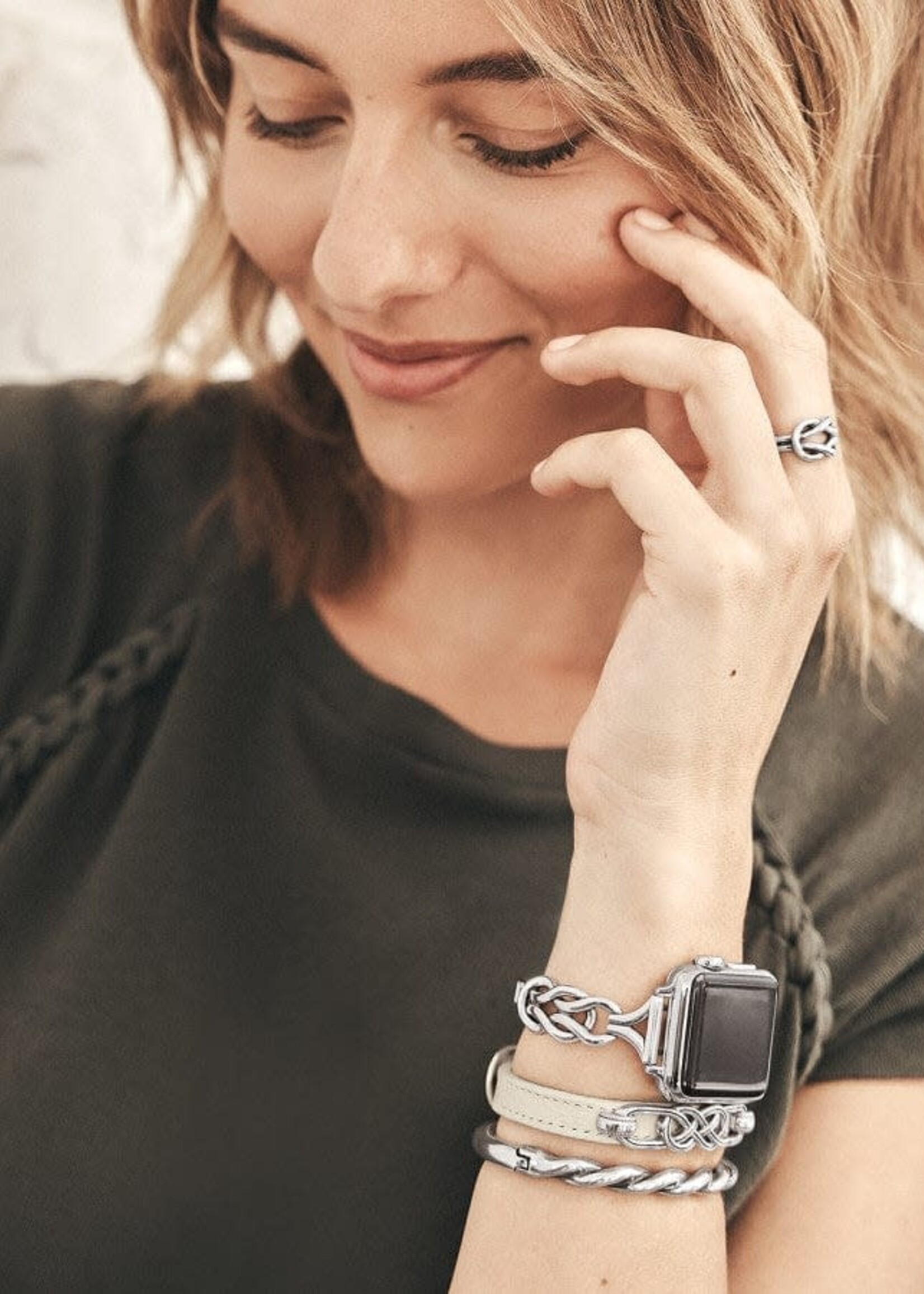 Brighton Interlok Twist Hinged Bangle - Silver, OS