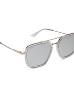 DIFF EYEWEAR / DIME OPTICS jordan gold clear crystal temple tips + silver mirror