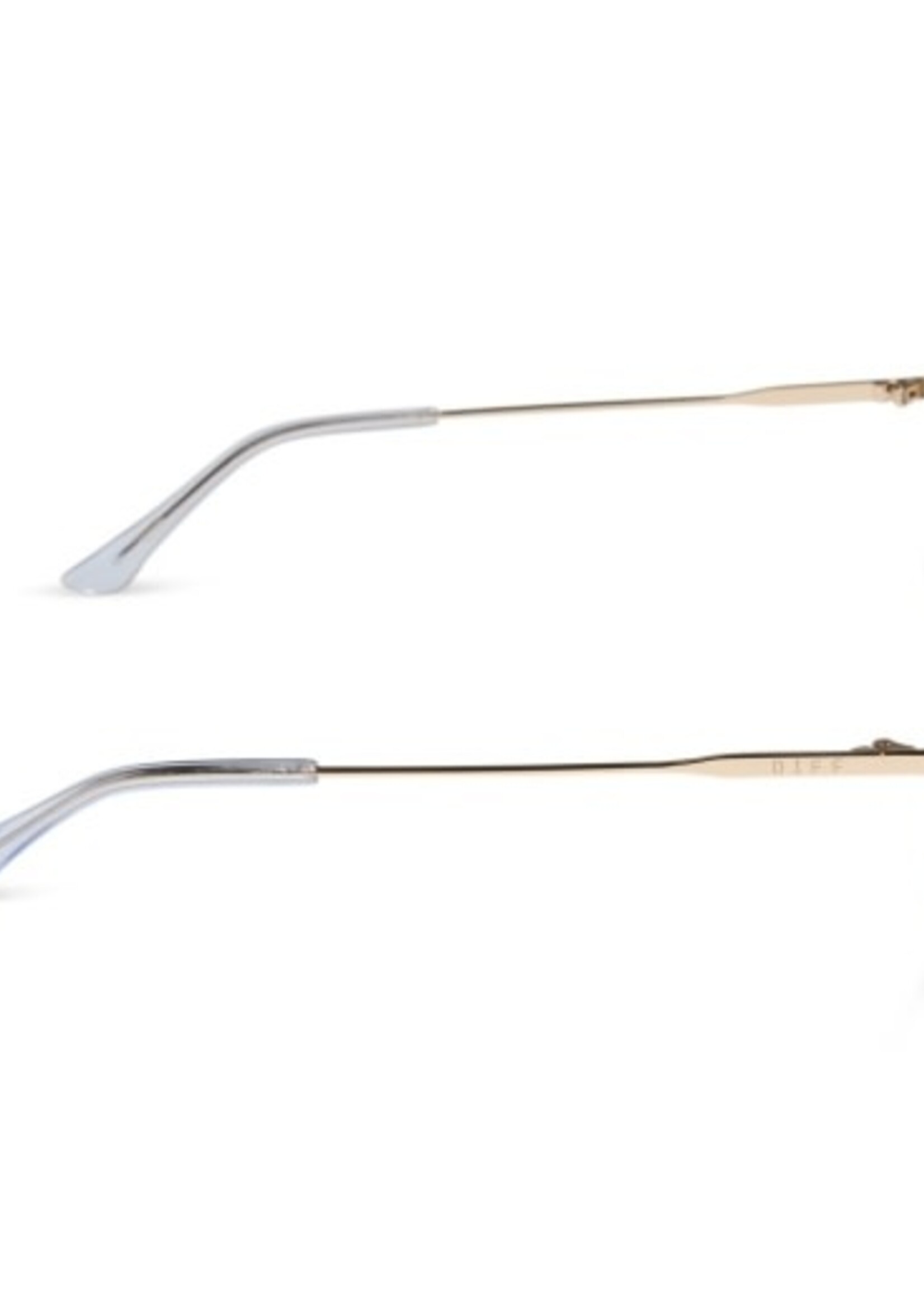 DIFF EYEWEAR / DIME OPTICS jordan gold clear crystal temple tips + silver mirror
