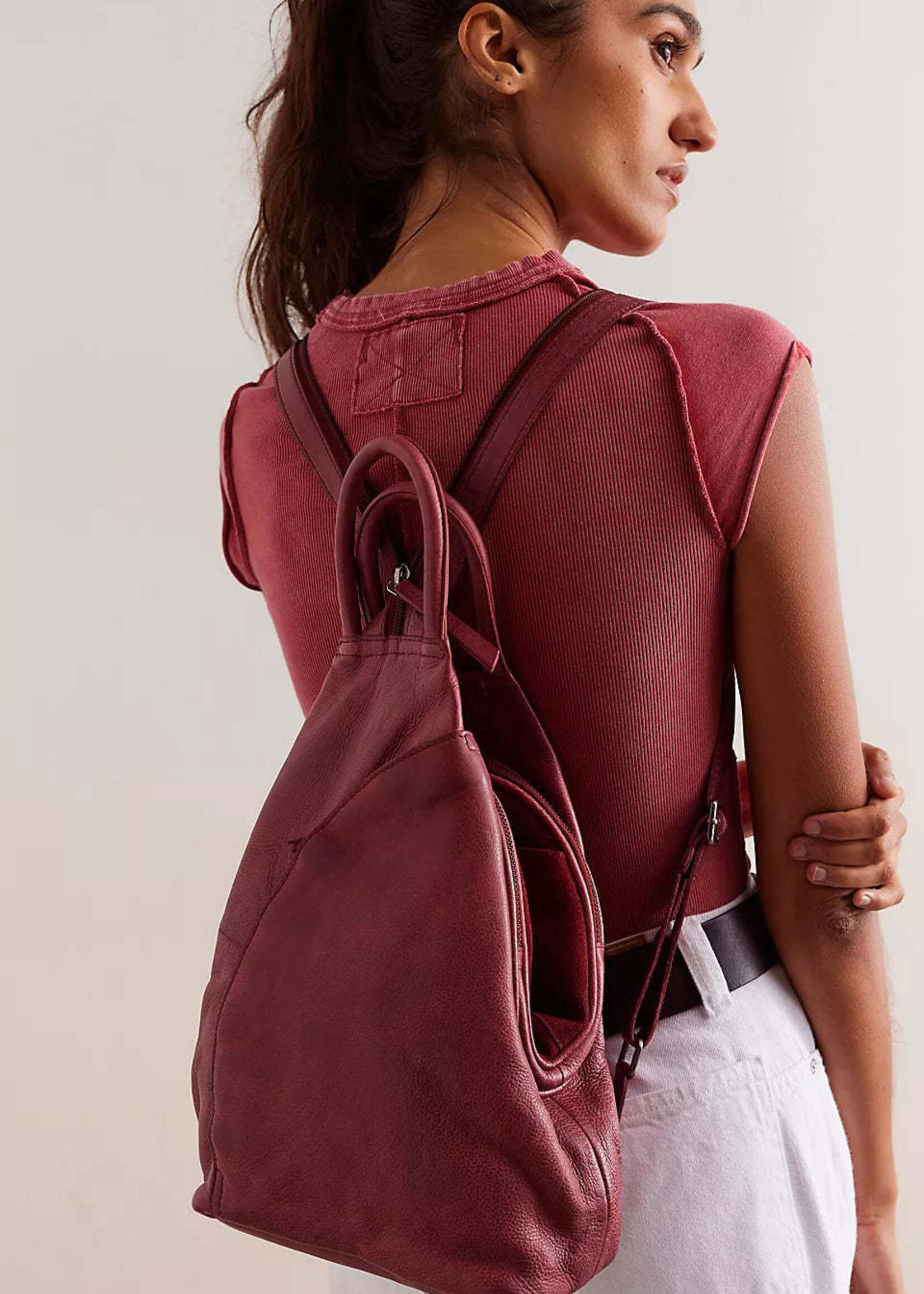 Free People Soho Convertible Sling Bag (Crimson)