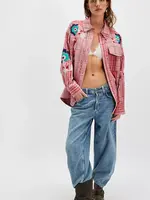 EMBROIDERED SASHIKO SHIRT / PINK COMBO