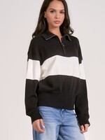 Elan 1/4  Zip Sweater (Black/White)
