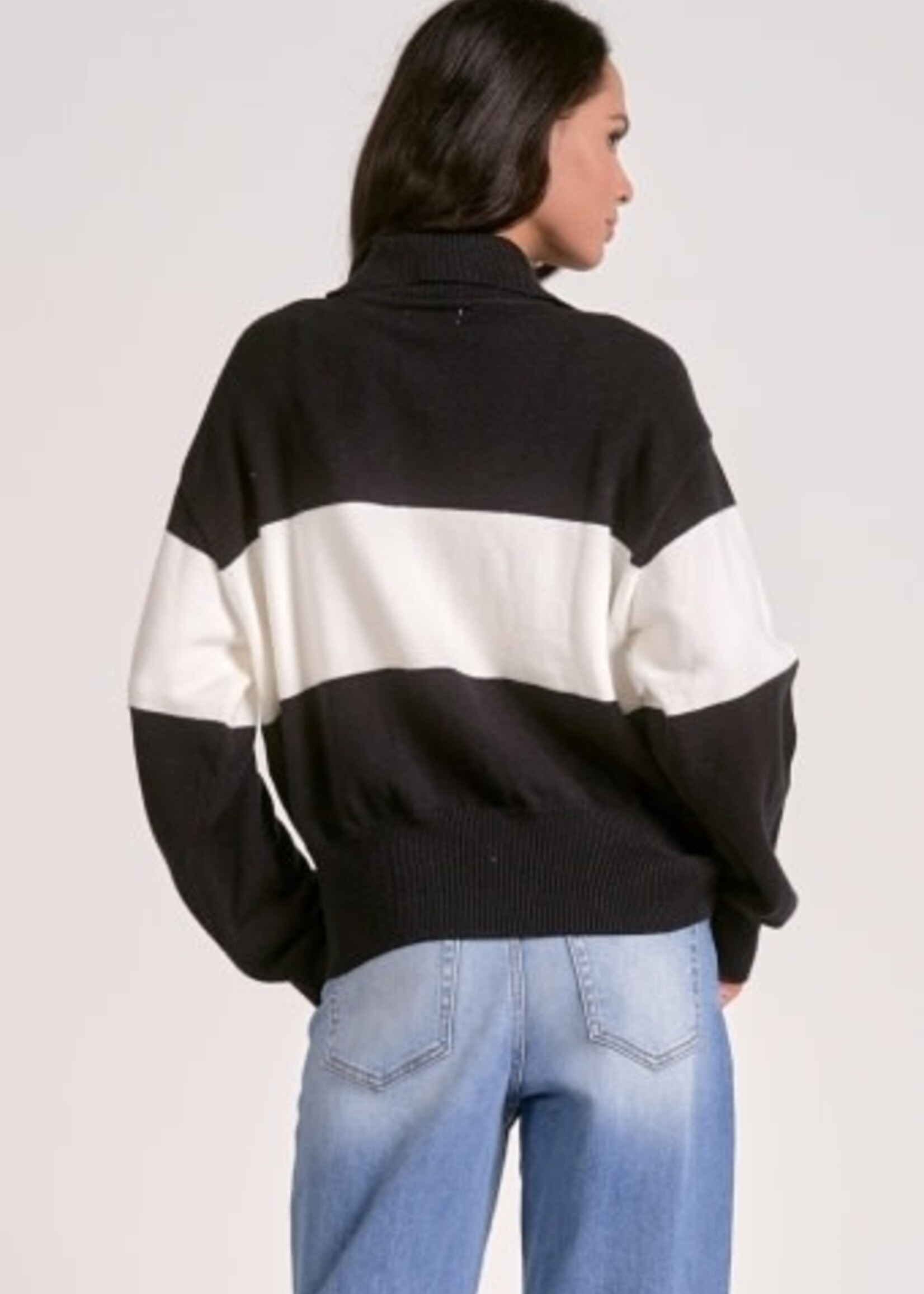 Elan 1/4  Zip Sweater (Black/White)