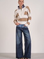 Elan 1/4 Zip Sweater (Camel/White)