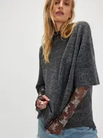 Free People Margot Sweater Tee (Charcoal Heather)