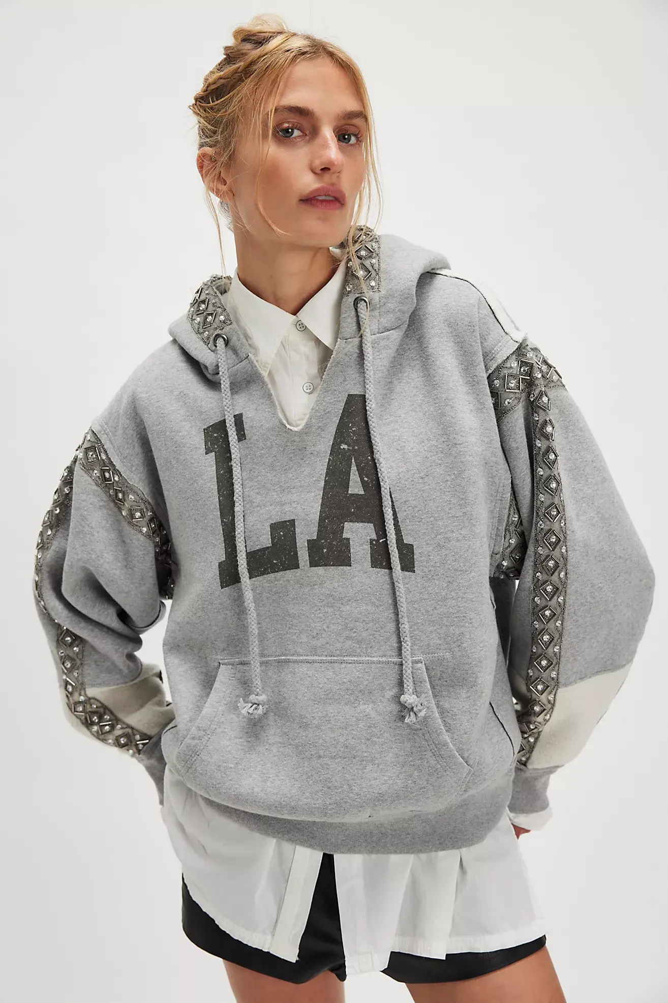 Midnight Sparkle Hoodie (Heather Grey) - Funky Tulip