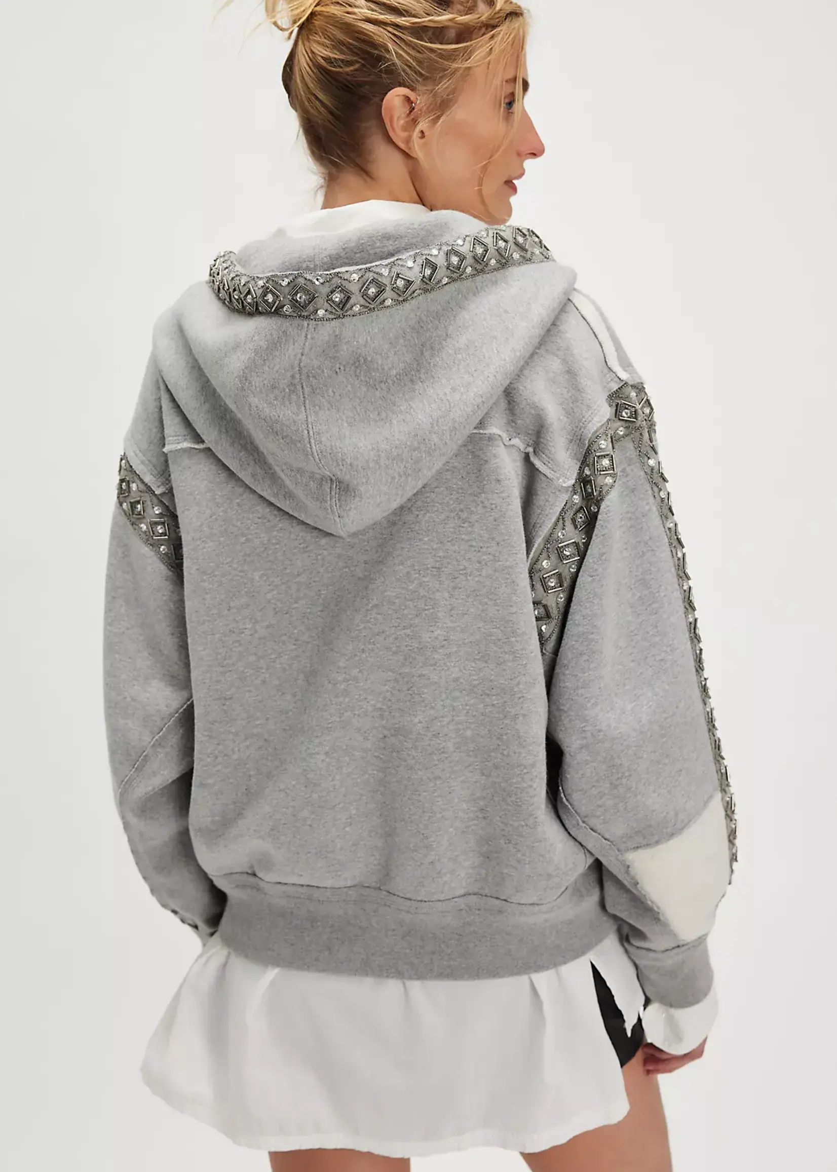 Free People Midnight Sparkle Hoodie (Heather Grey)