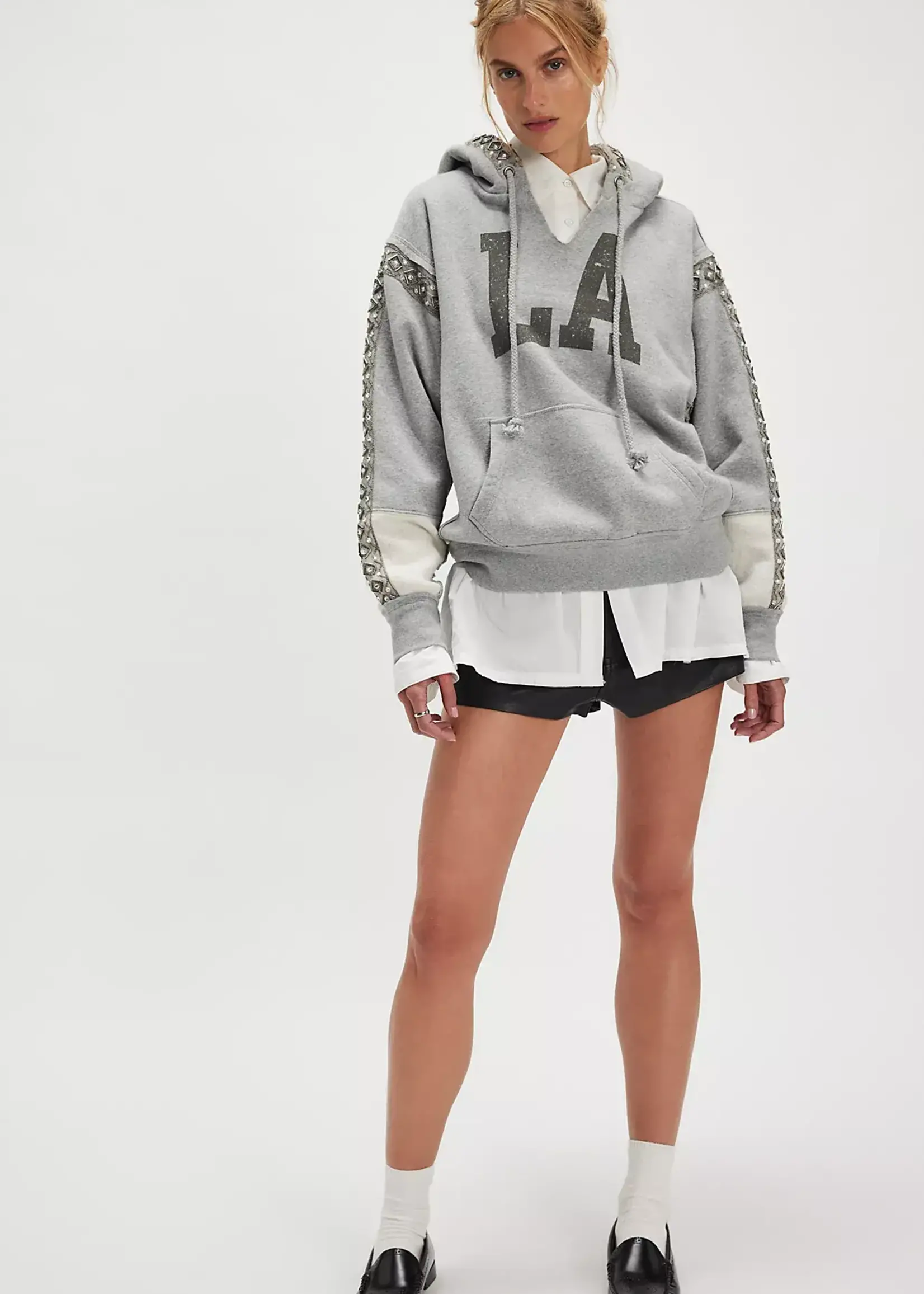 Free People Midnight Sparkle Hoodie (Heather Grey)