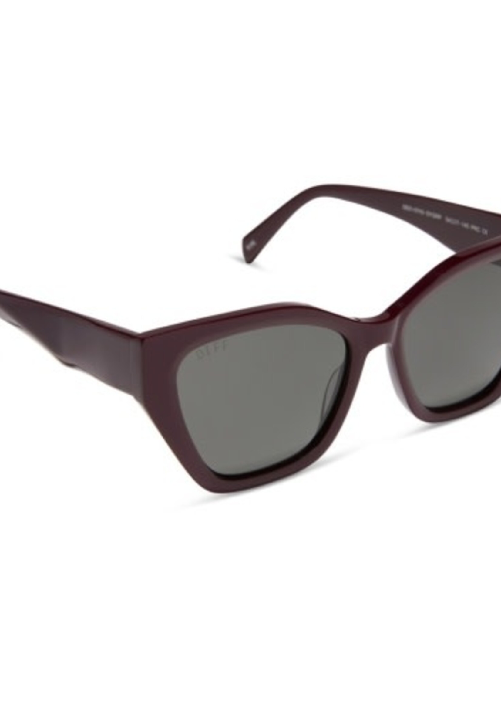DIFF EYEWEAR / DIME OPTICS evie dark cherry lacquer + grey polarized