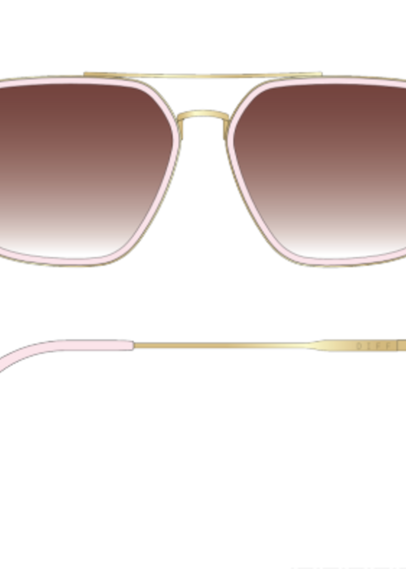 DIFF EYEWEAR / DIME OPTICS Jordan powder pink gold + brown gradient