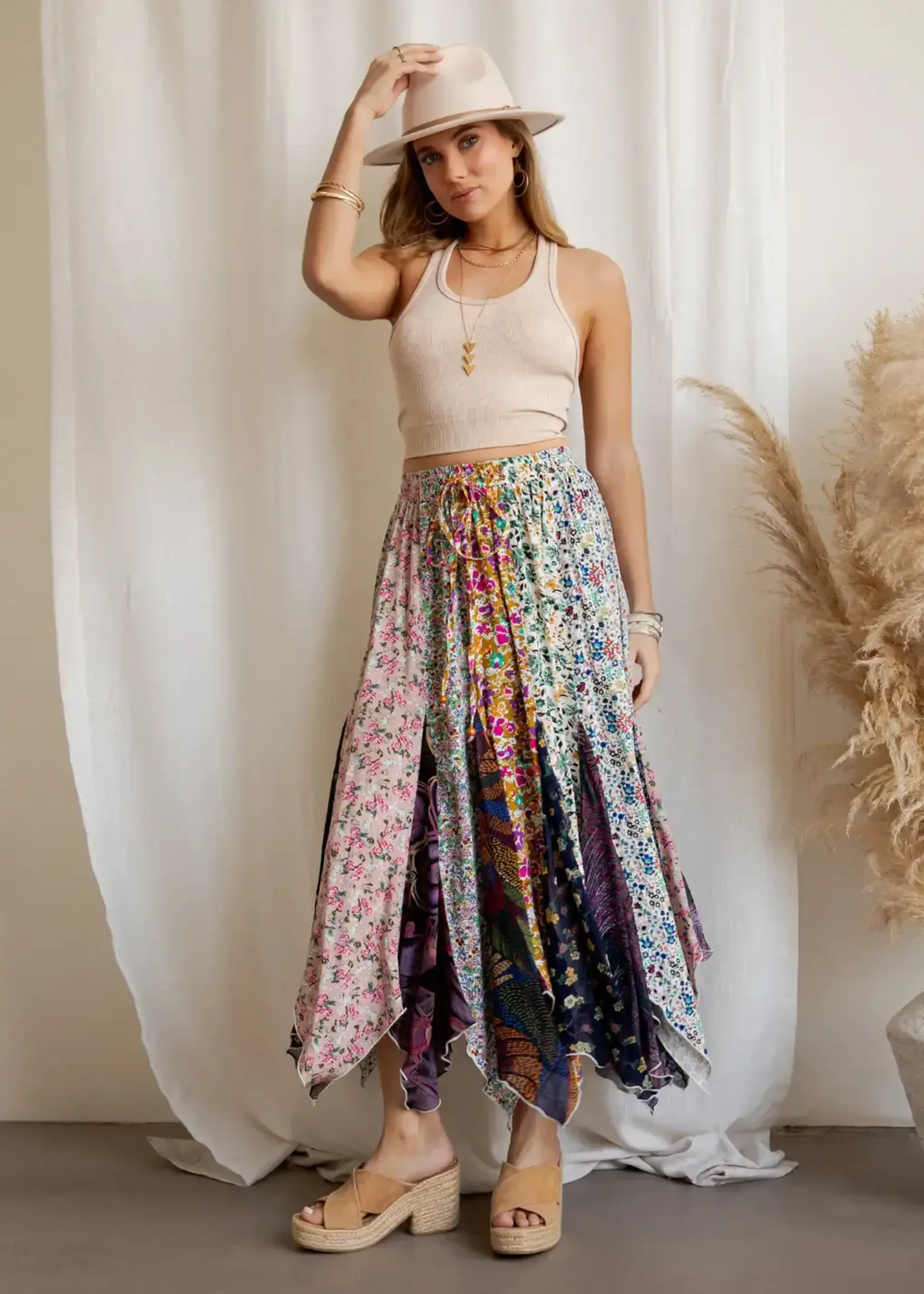UYT Imports Bohemian Maxi Skirt (Natural)