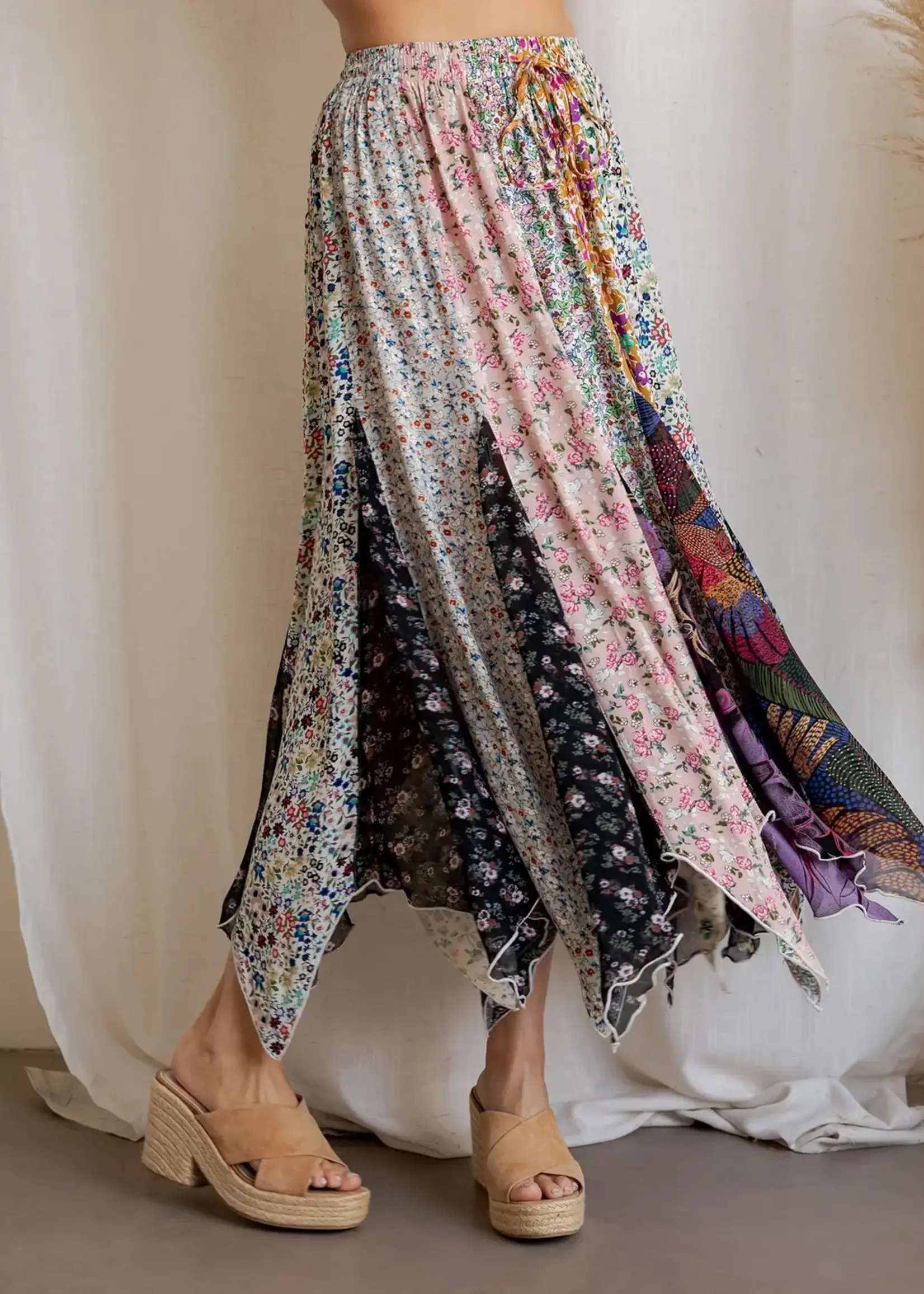 UYT Imports Bohemian Maxi Skirt (Natural)