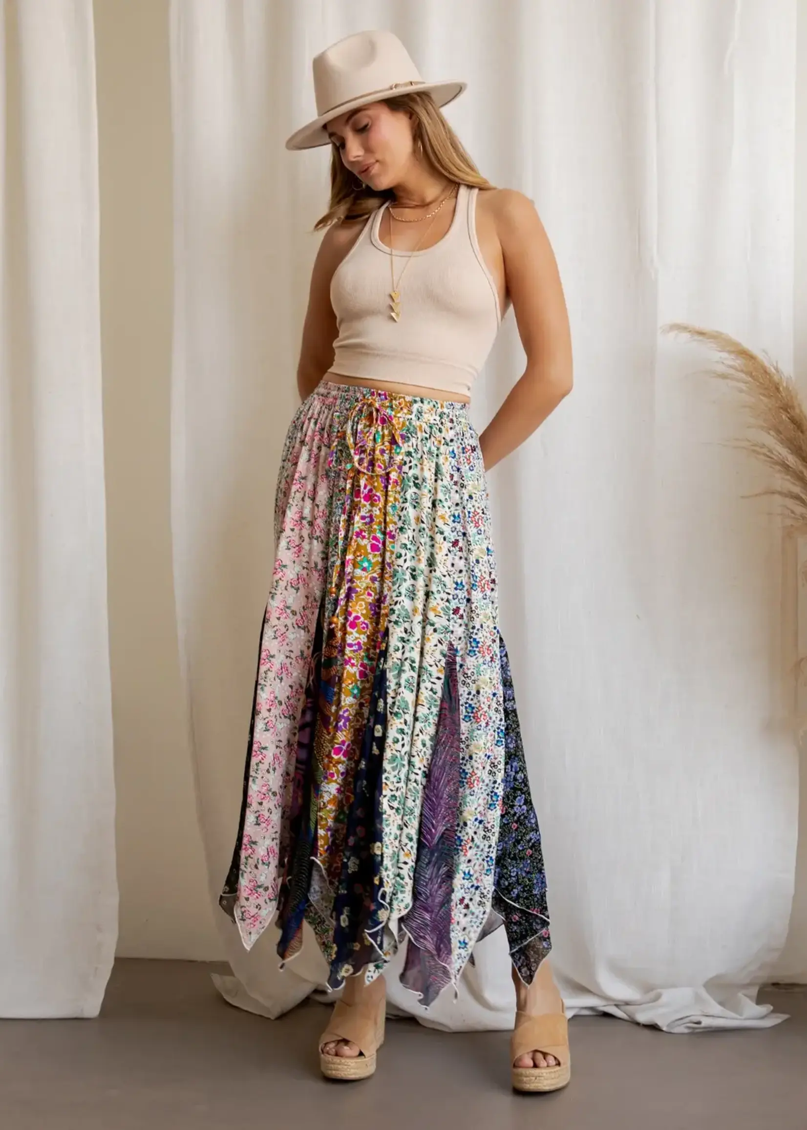 UYT Imports Bohemian Maxi Skirt (Natural)