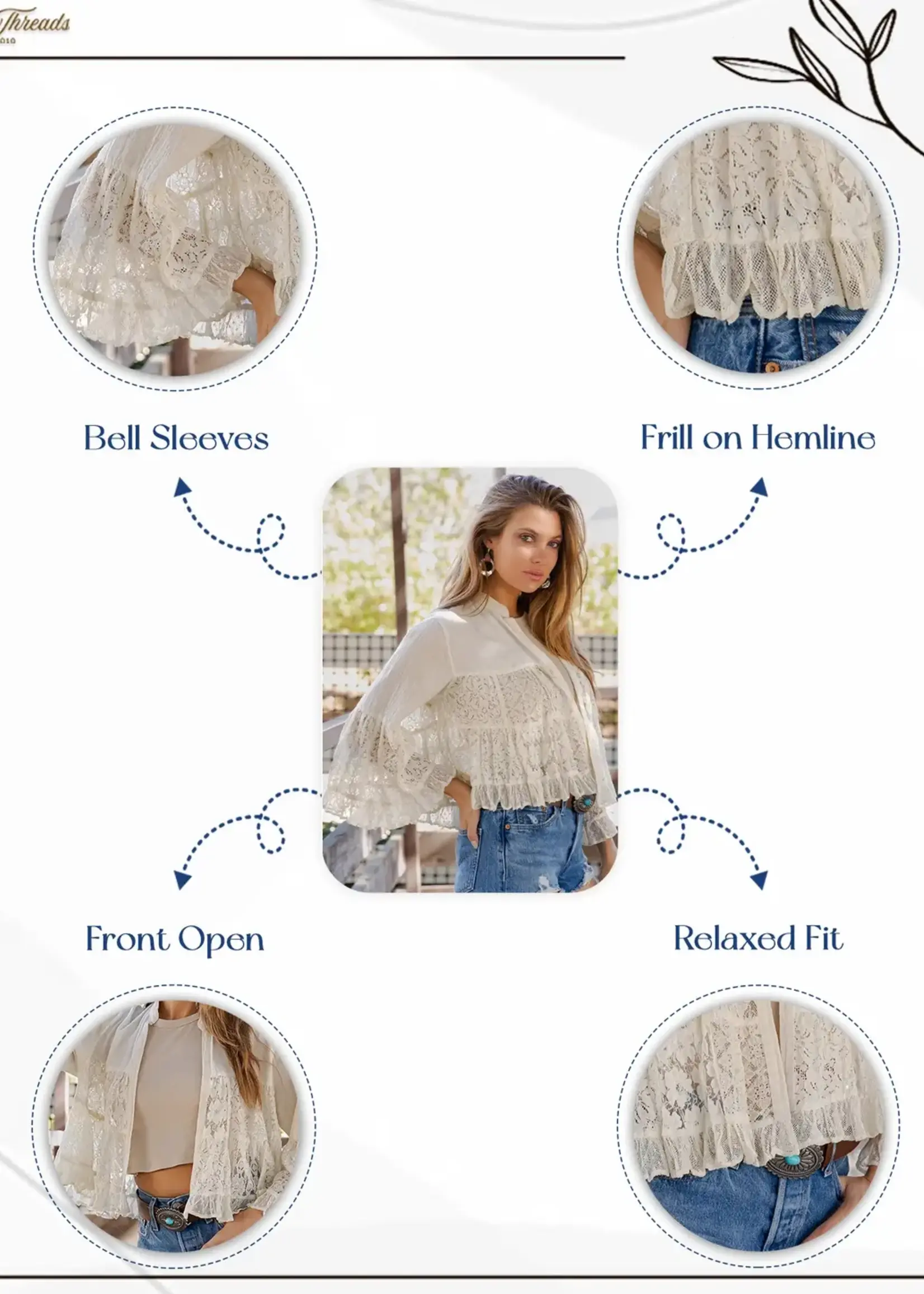 UYT Imports Lace Shrug (Natural)