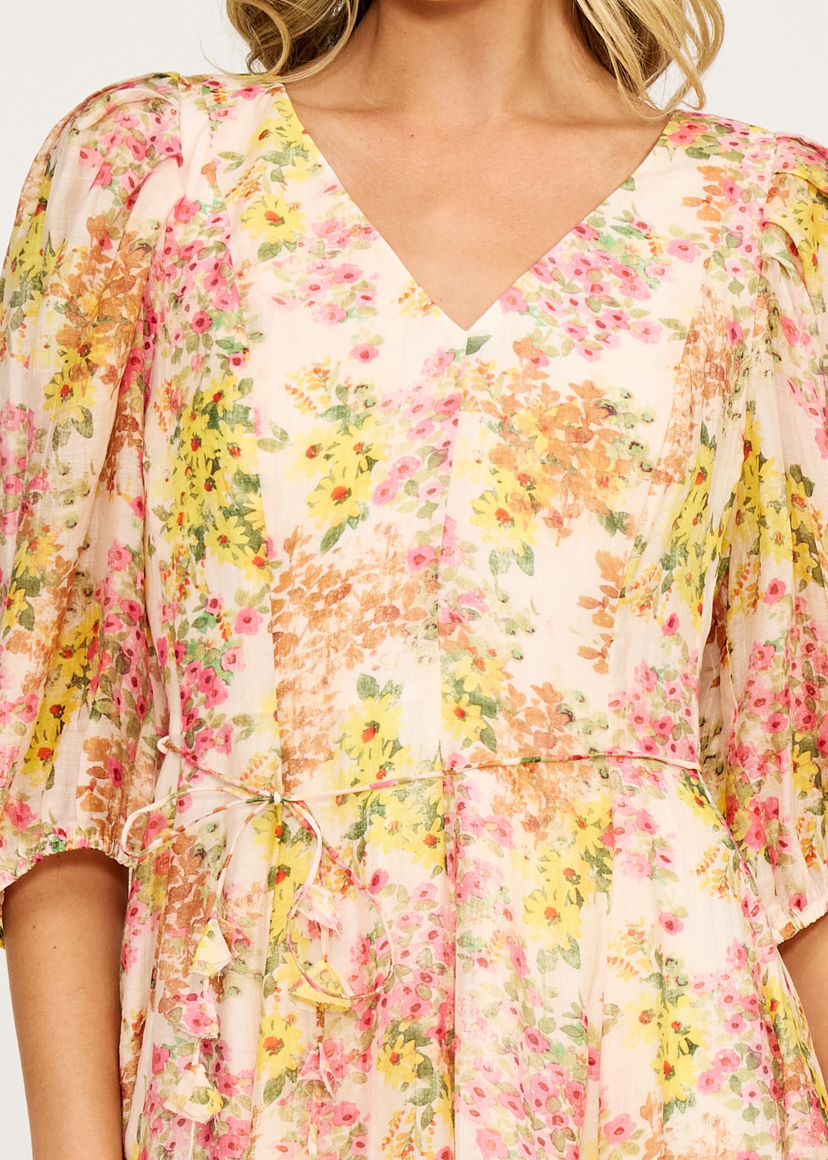 Lucy Paris Alexis Belted Dress (Multi Floral)