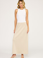 Lucy Paris Reese A Line Maxi Skirt (Beige)