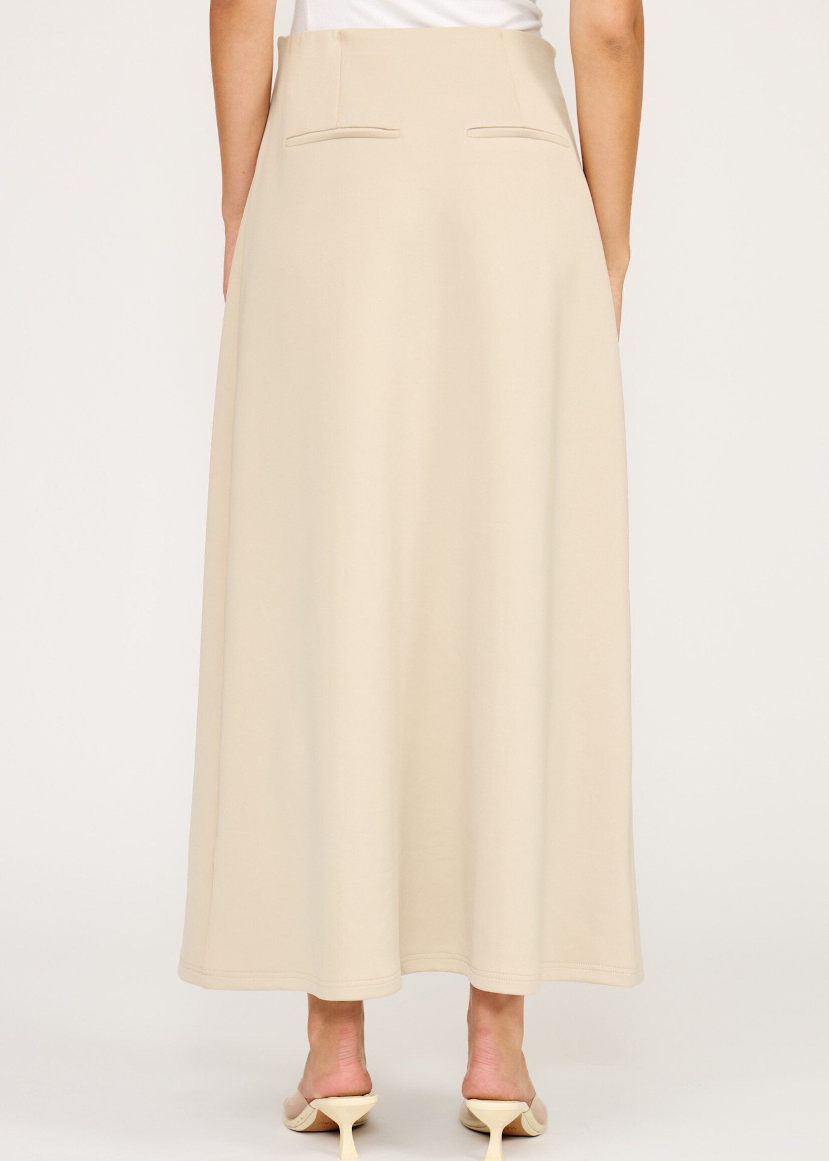 Lucy Paris Reese A Line Maxi Skirt (Beige)