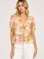Lucy Paris Bee Ruffle Top (Multi Floral)