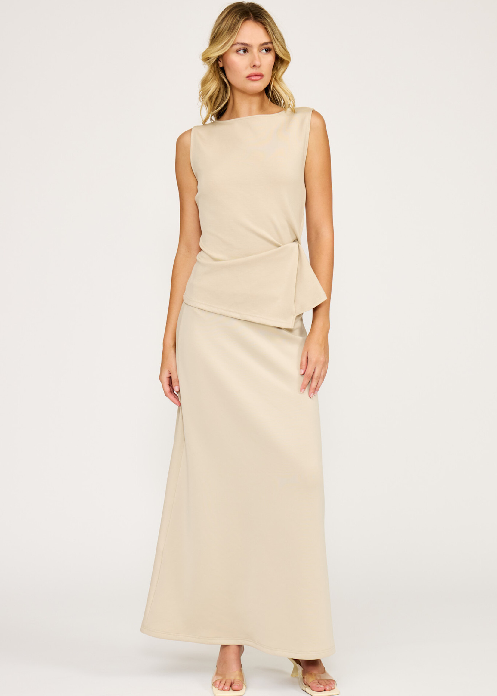 Lucy Paris Jayleen Knot Top (Beige)