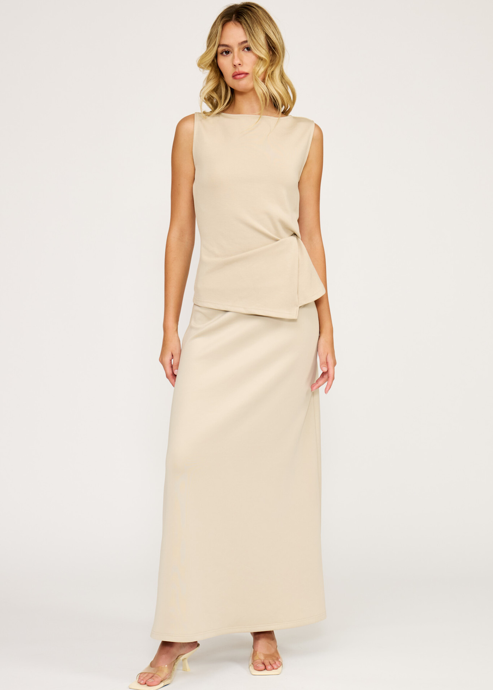 Lucy Paris Jayleen Knot Top (Beige)