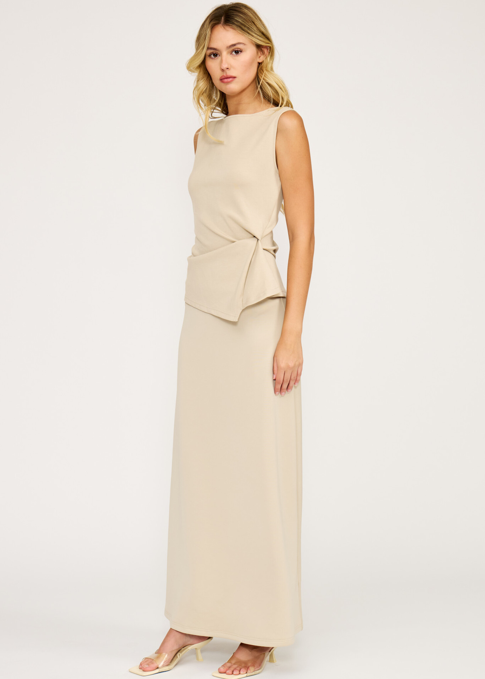 Lucy Paris Jayleen Knot Top (Beige)