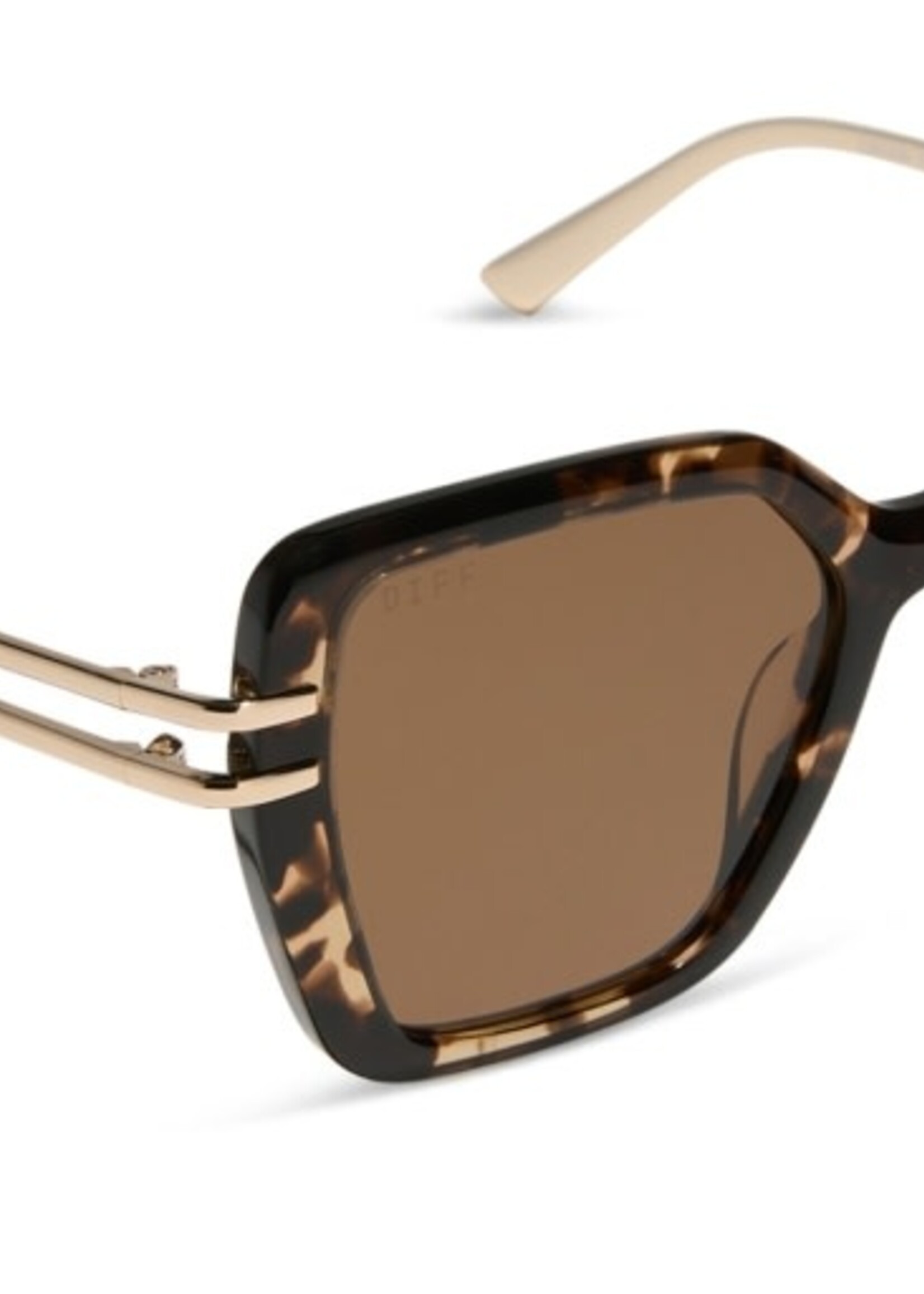 DIFF EYEWEAR / DIME OPTICS dasha espresso tortoise gold + brown polar