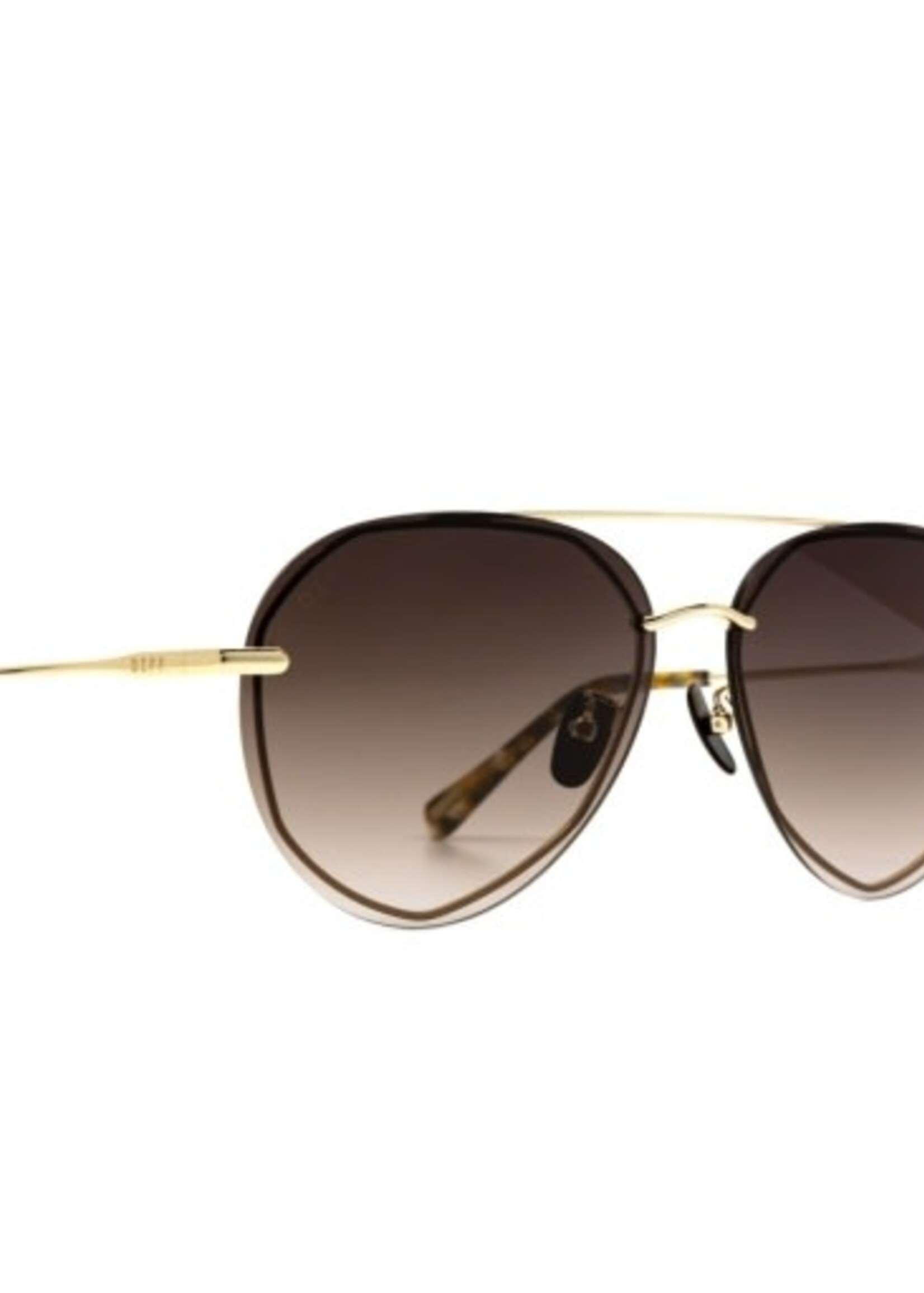 DIFF EYEWEAR / DIME OPTICS lenox - gold + sea tortoise tips + brown grad