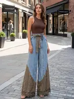 UYT Imports Wild West Lace Denim Pant (Aqua)