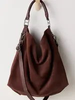 Free People SUZIE SUEDE SLOUCH TOTE / ESPRESSO