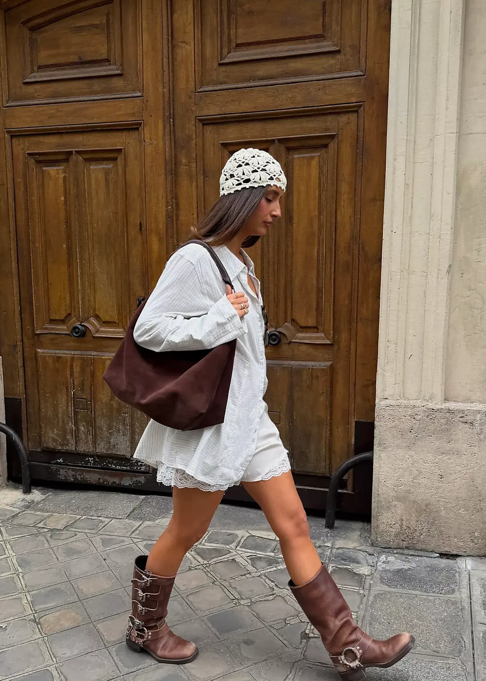Free People SUZIE SUEDE SLOUCH TOTE / ESPRESSO