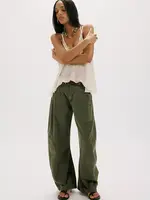 Free People SPOTLIGHT WASHED TROUSER / DUSTY OLIVE