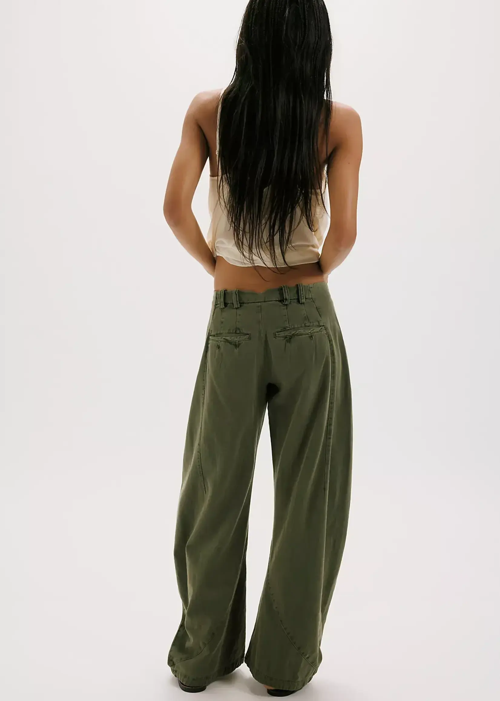 Free People SPOTLIGHT WASHED TROUSER / DUSTY OLIVE