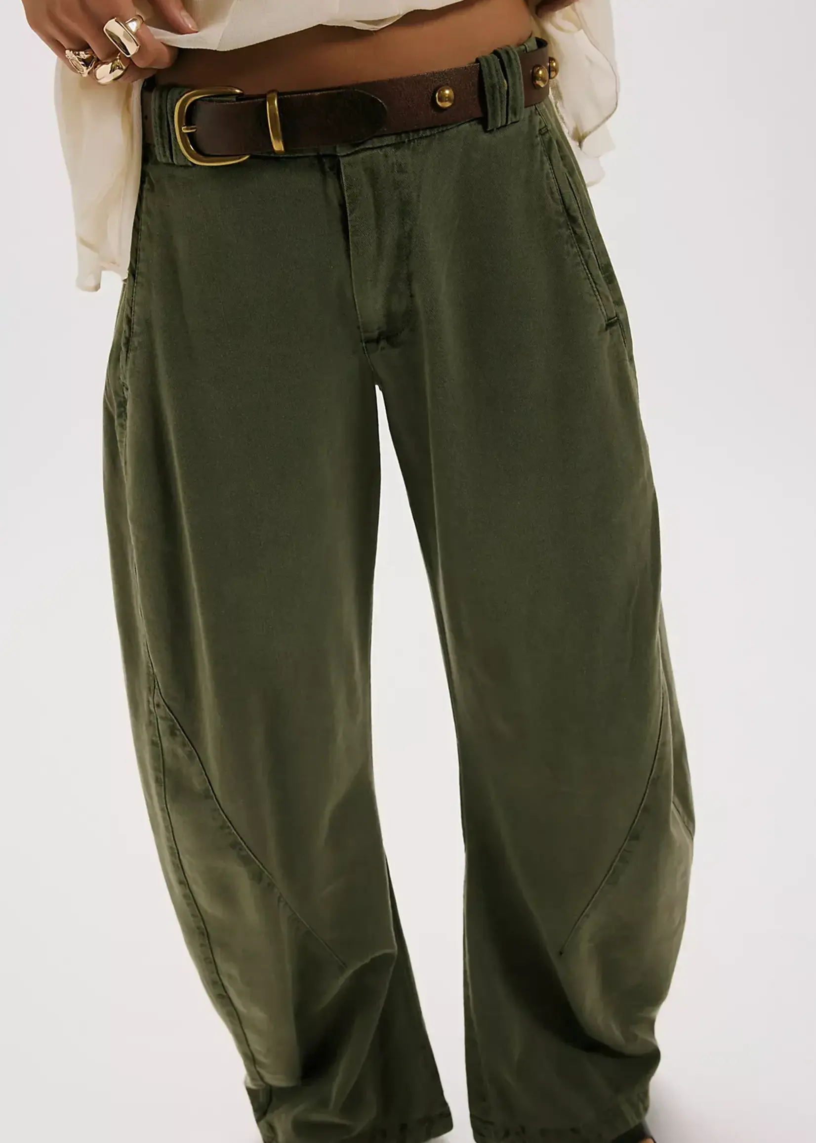 Free People SPOTLIGHT WASHED TROUSER / DUSTY OLIVE