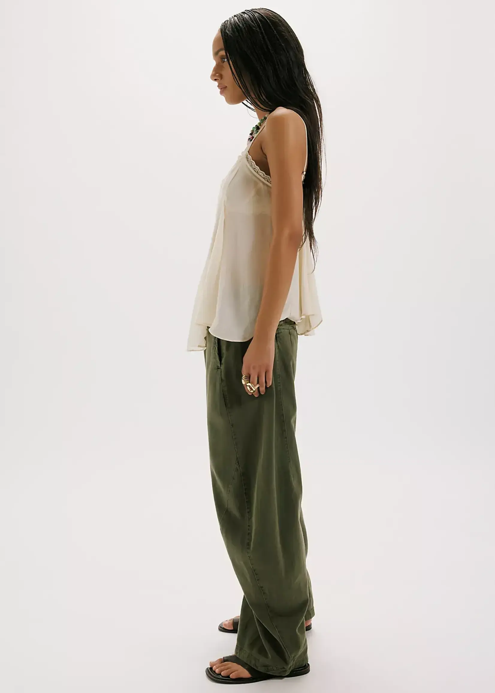 Free People SPOTLIGHT WASHED TROUSER / DUSTY OLIVE