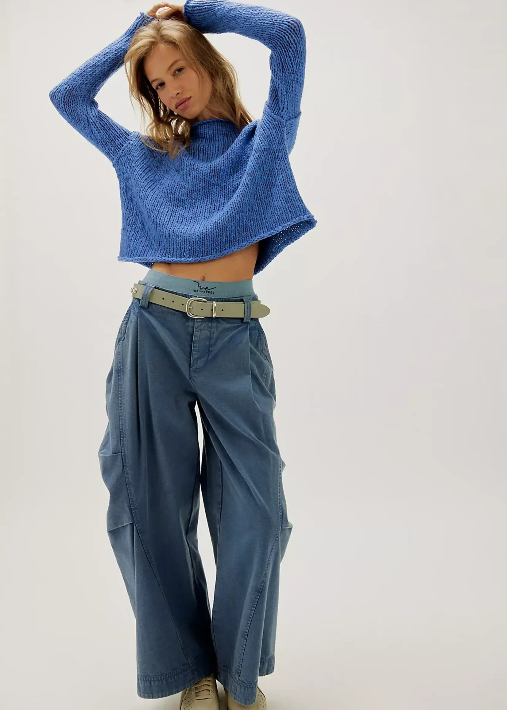 Free People OPAL SWEATER / PERI BLUE