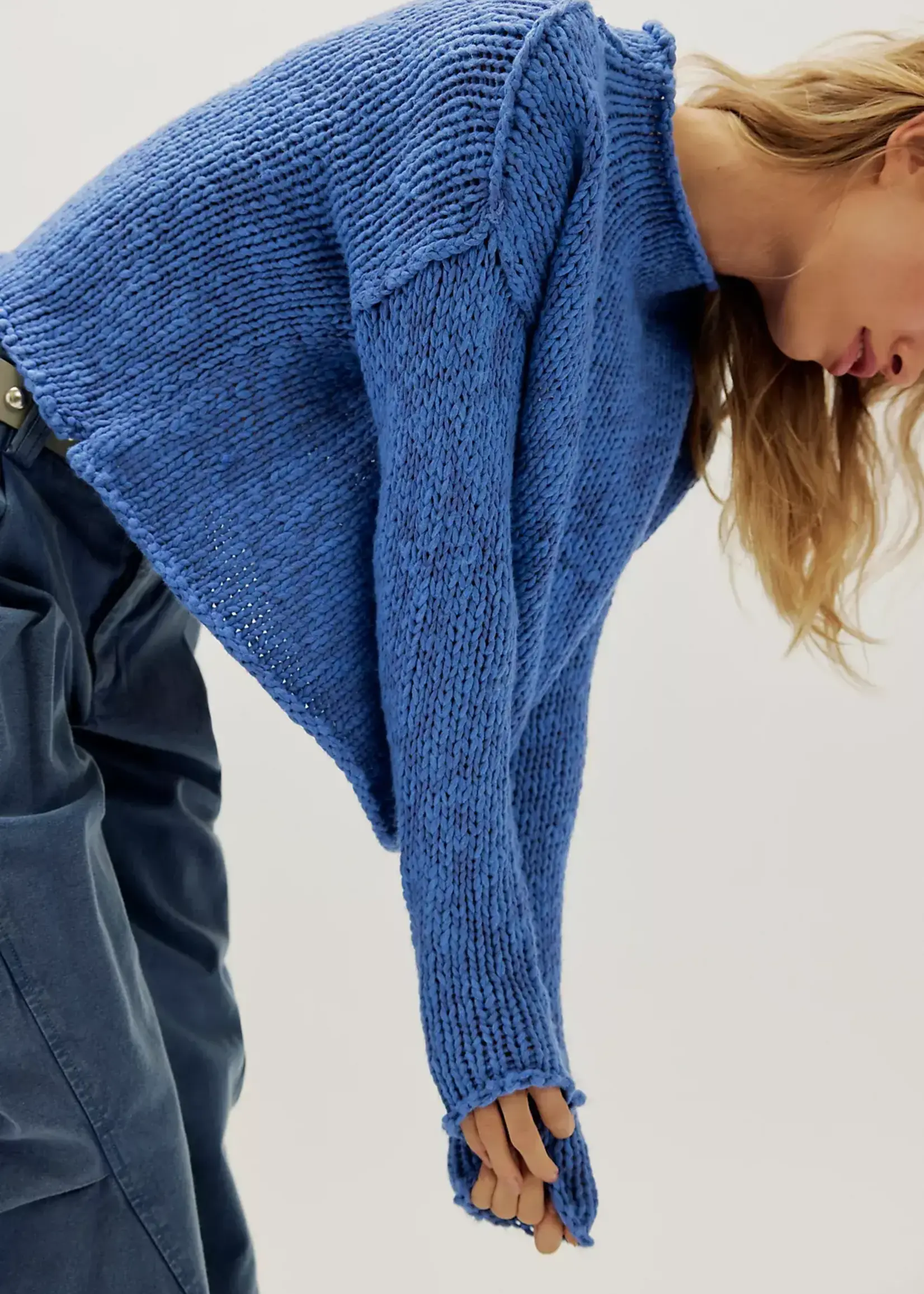 Free People OPAL SWEATER / PERI BLUE