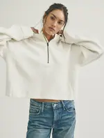 Free People CELESTE QUARTERZIP / CLEAN IVORY