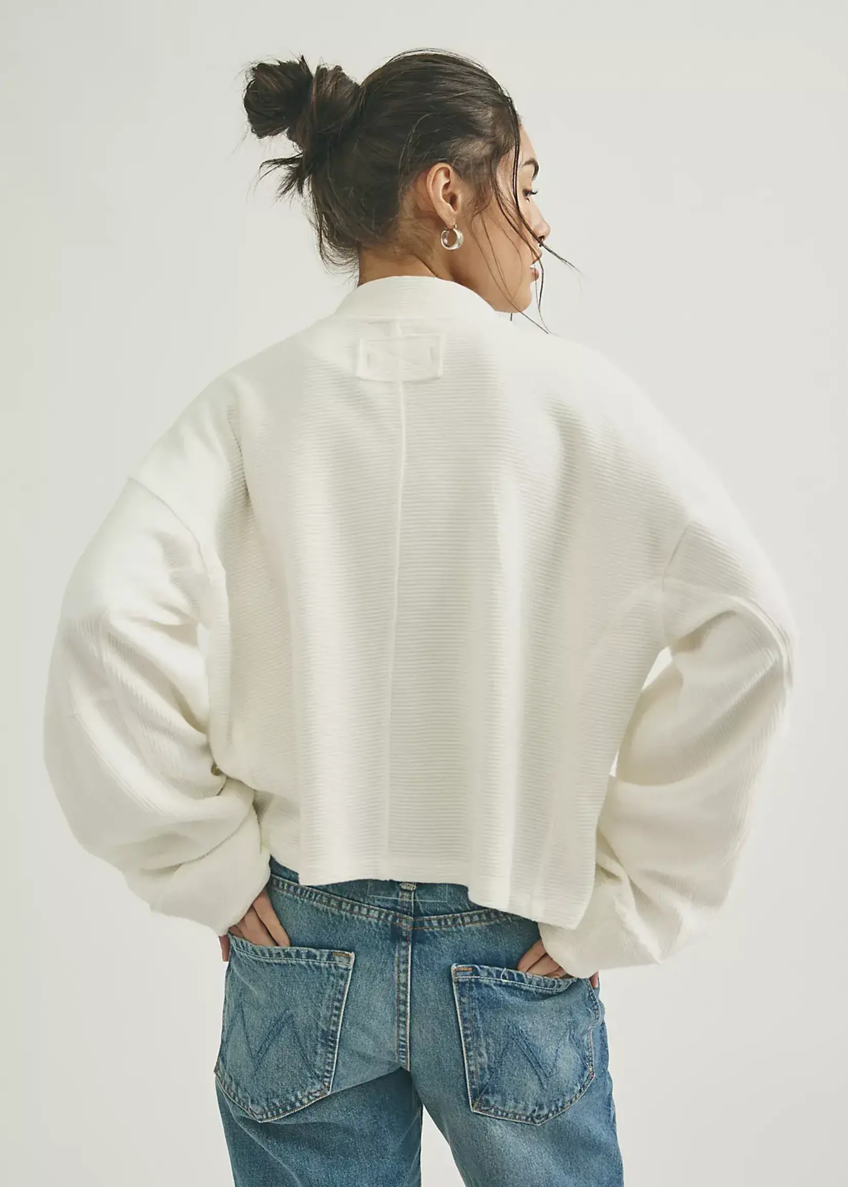 Free People CELESTE QUARTERZIP / CLEAN IVORY