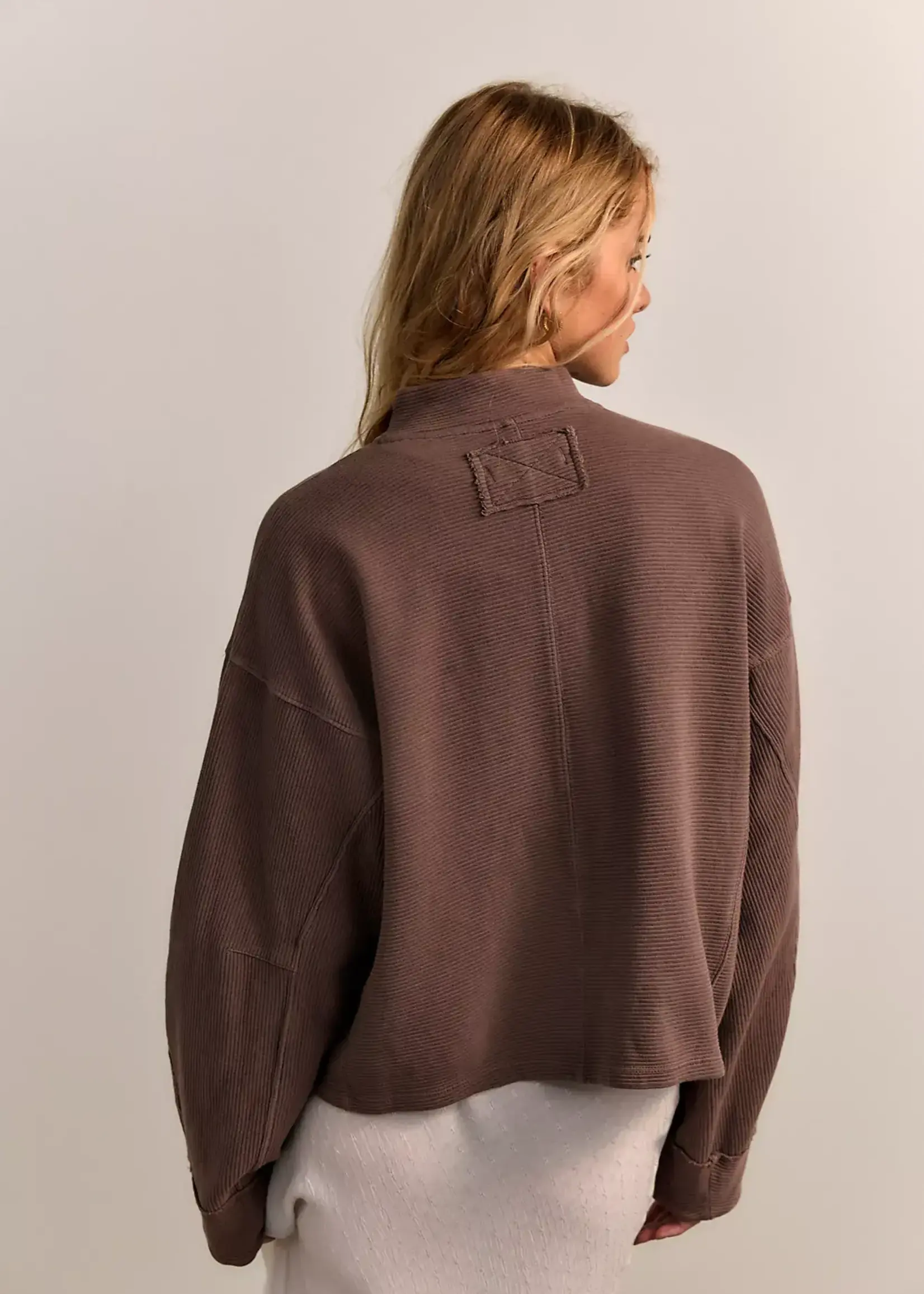 Free People CELESTE QUARTERZIP / MOCHACHINNO